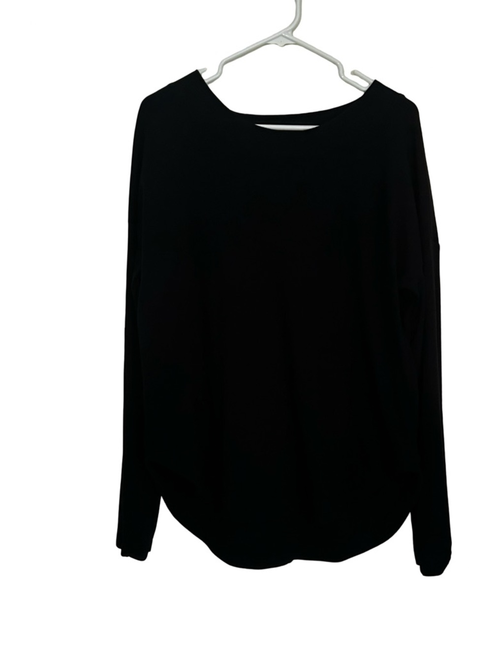 Athleta Black Long Sleeve Boatneck Top